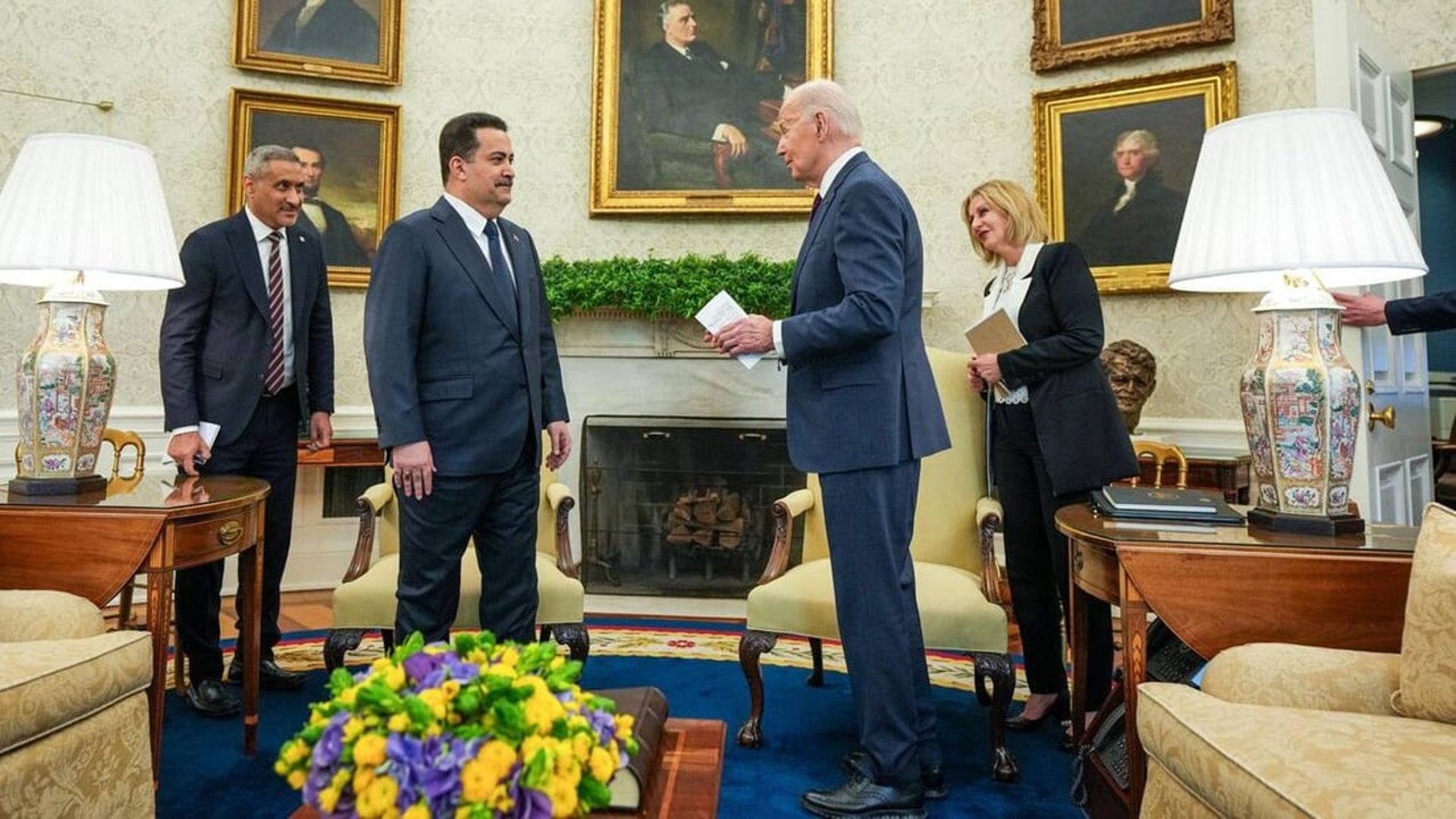 Iraqs Prime Minister AlSudani meets US president Biden