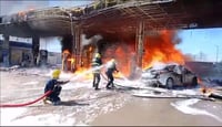 فيديو: حريق في محطة وقود الرميثة قبل قليل