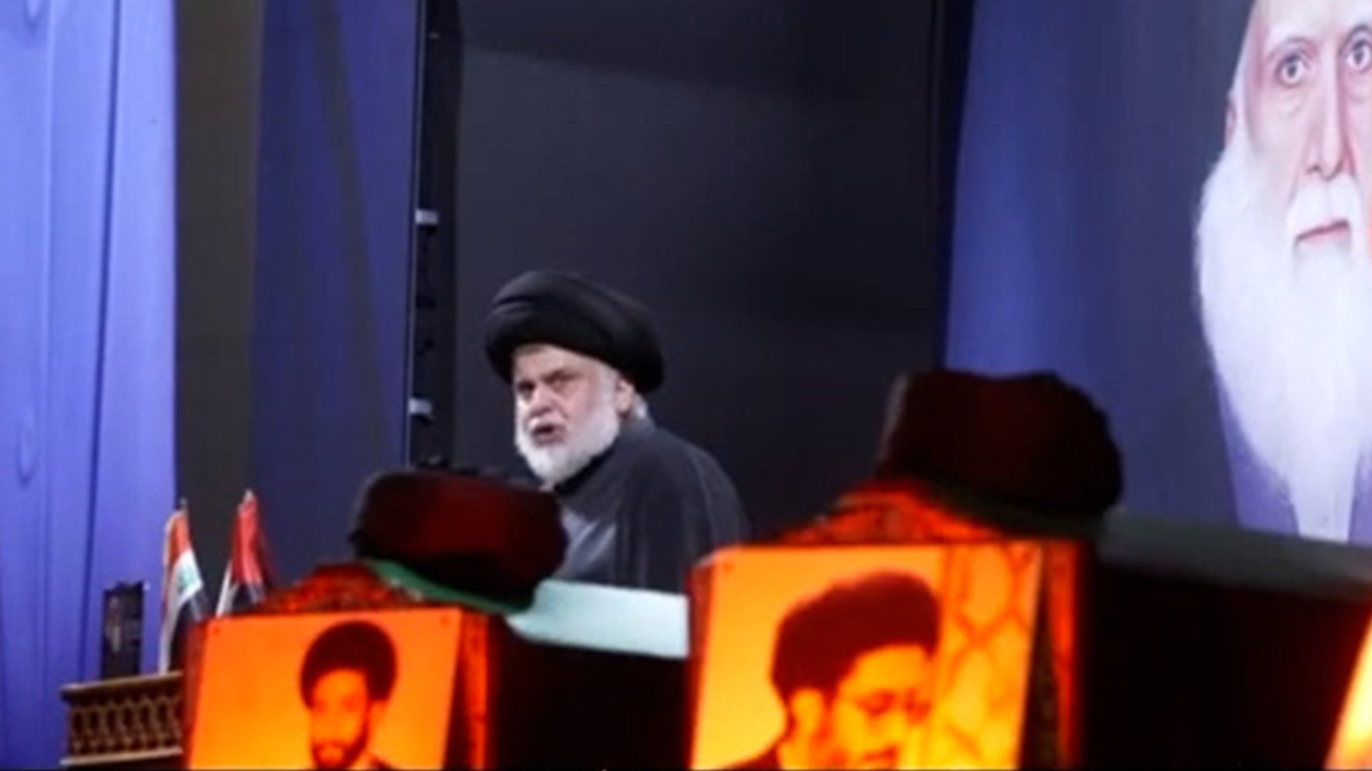 مكتب الصدر ينشر الفيديو الكامل لوصول زعيم التيار الوطني الشيعي وكلمته