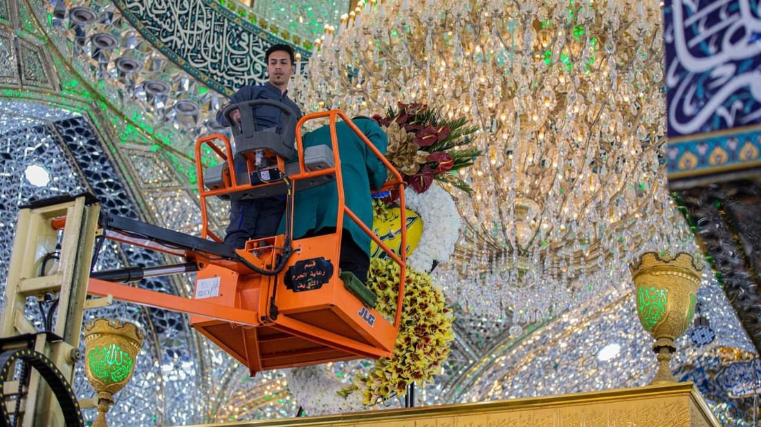 Imam Hussein shrine adorned with over 100,000 roses