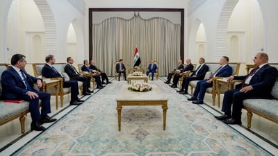 الرئيس رشيد ونيجيرفان بارزاني يبحثان حسم المسائل العالقة بين بغداد وأربيل