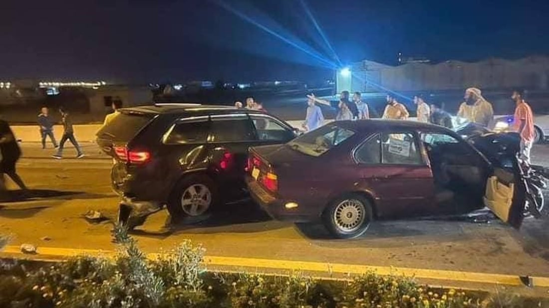A scene of a traffic accident in Fallujah
