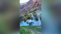 فيديو: انهيار صخري شمالي أربيل.. أنبوب المياه خارج الخد...