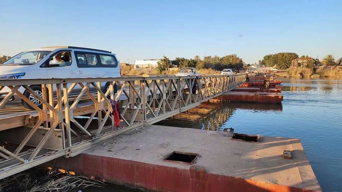 Service to Brenj floating bridge in Al-Aziziyah restored