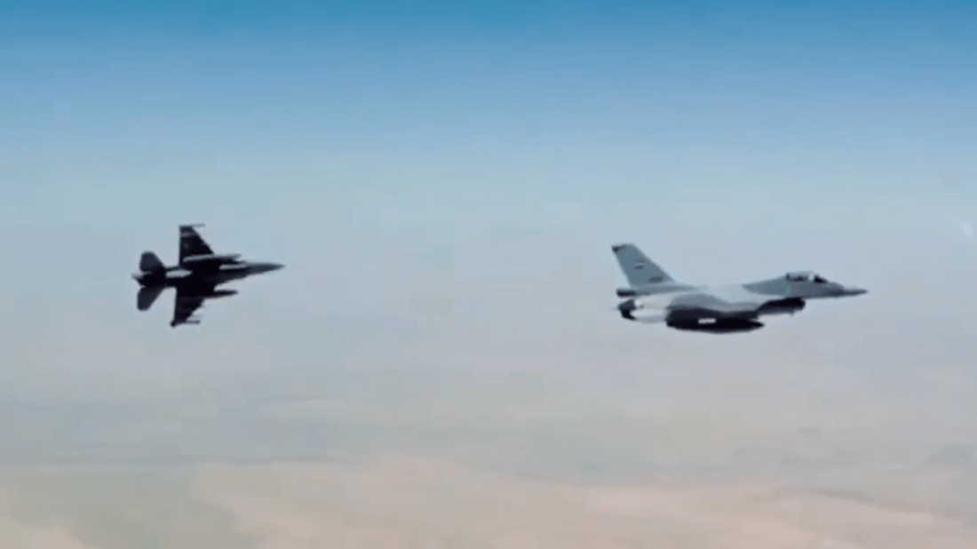شاهد طائرات F16 العراقية تدك أوكاراً لـ “داعش” شرقي صلاح الدين