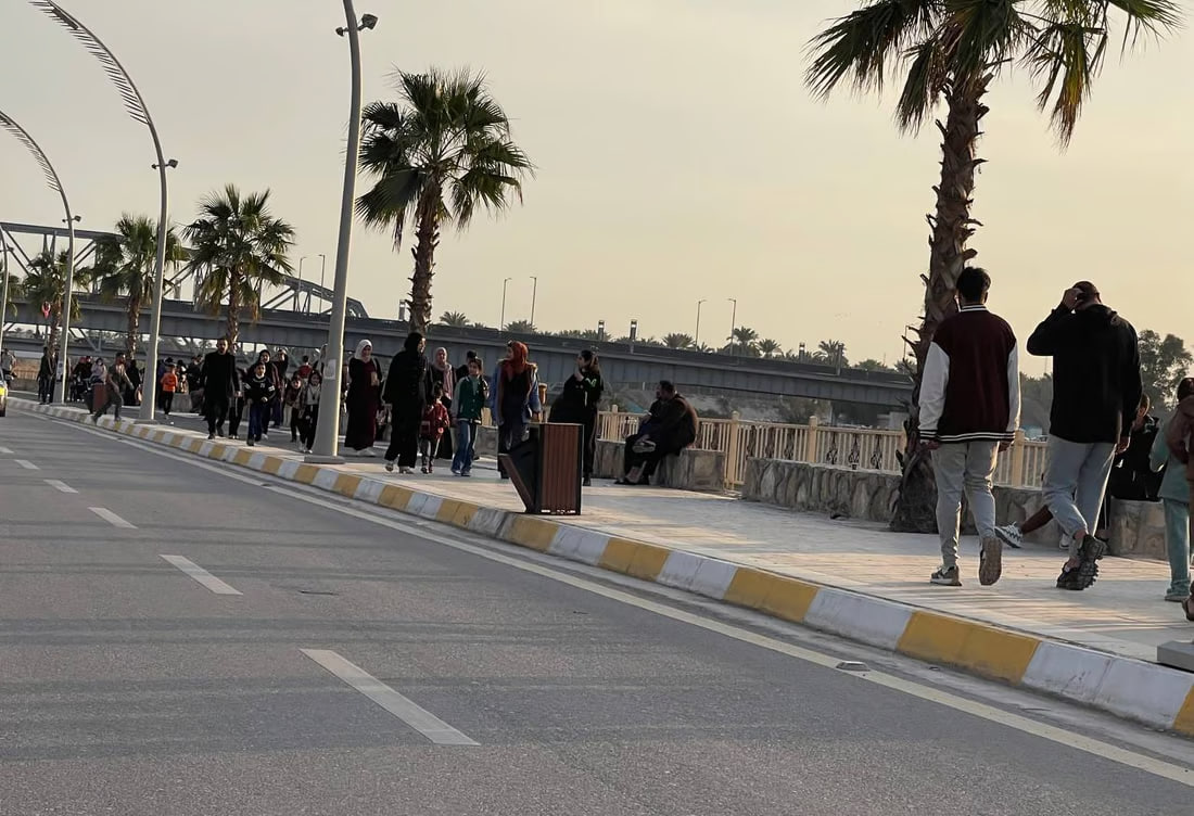 Diyala river corniche attracts families amid mild weather