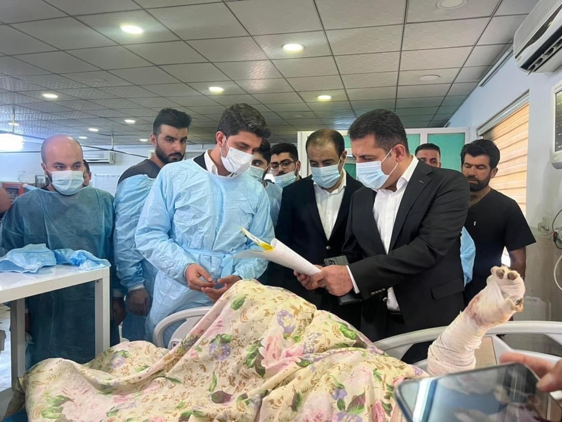 صور من طوارئ أربيل: وزير صحة كردستان يتفقد جرحى حريق عرس الحمدانية