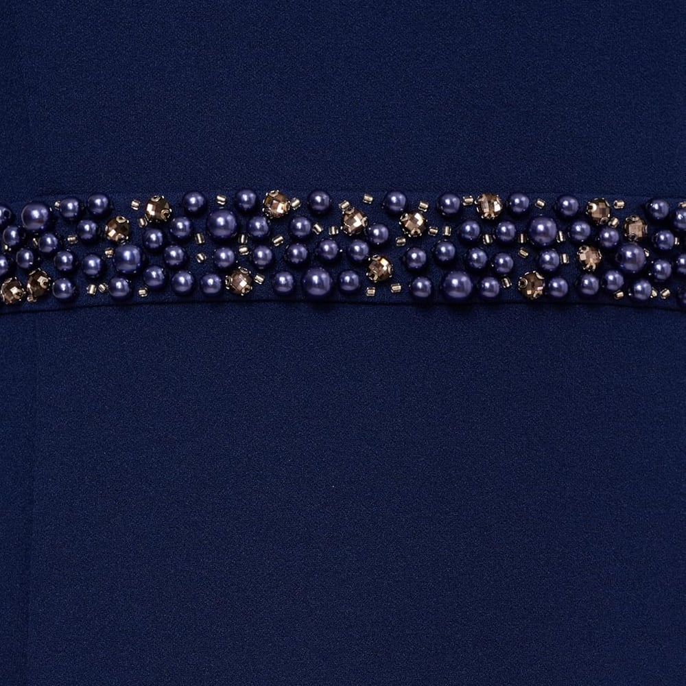 Women's Pearl Crepe Trim Dress