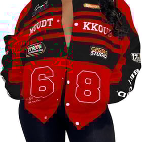 Women Varsity Jacket Motorcycle Detachable Letter Graphic Racer Vintage Colorblock Baseball Coats Streetwear