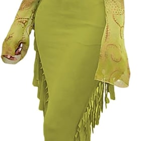 Women's Skirt Fringe Side Tassel Elastic Waist Slim Bodycon Long Maxi Pencil Skirts for Club