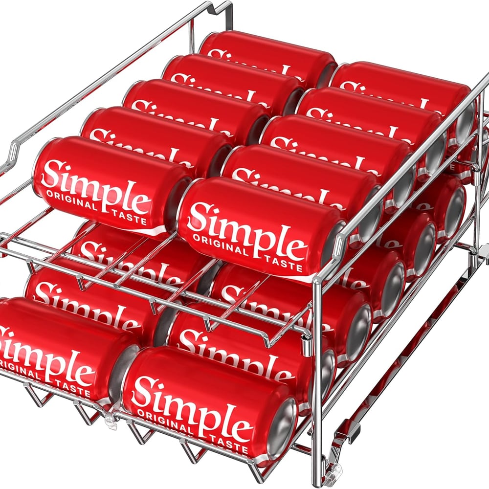 Simple Houseware Dual Row Front Loading Can Dispenser, Chrome