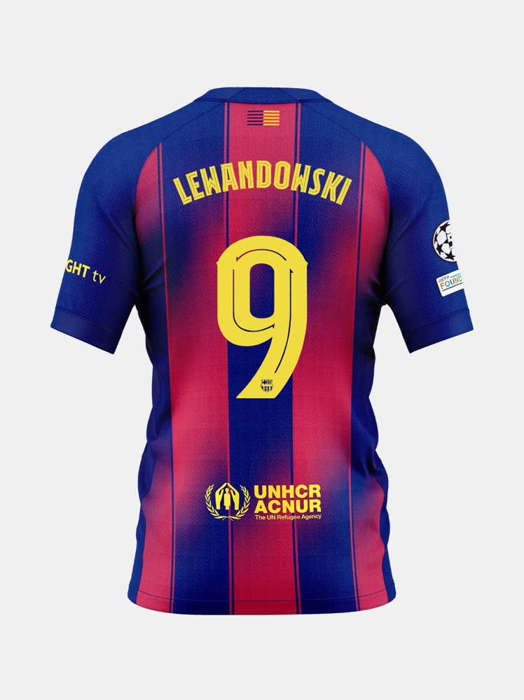 Herren FC Barcelona 2025/26 Heim UCL Trikot - LEWANDOWSKI #9