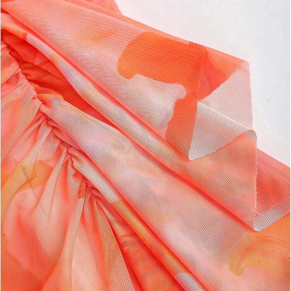 Women's Floral Print Strapless Bodycon Tube Top Dress Sleeveless Summer Wedding Guest Cocktail Sundresses