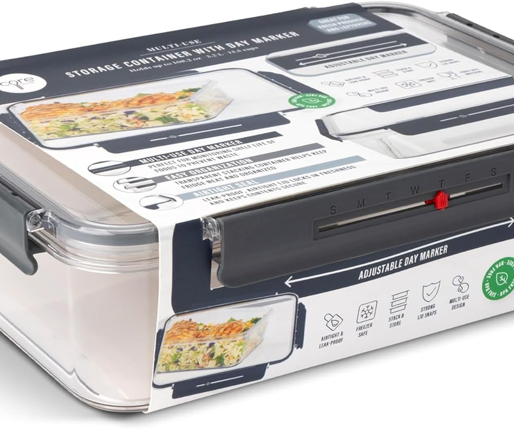 Core Home Pantry Refrigerator Freezer 108 Ounces BPA Free Plastic Snap Lid Food Storage Meal Prep Container With Day Marker