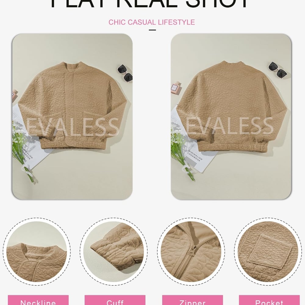 Bomber Jackets for Women Spring Fashion 2026 Cute Jacquard Coats Lightweight Zip Up Jackets Dressy Casual