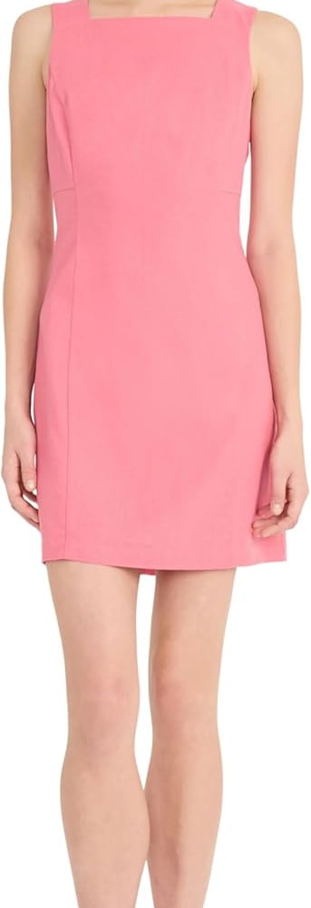 Women's Women's Sleeveless Linen Rayon Mini Dress - Slim Sheath Design - Wedding Guest and Cocktail Dress