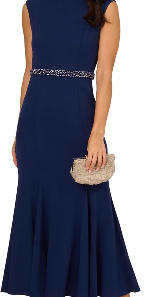 Women's Pearl Crepe Trim Dress