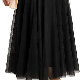 3-Season Women's Tulle Skirt Elastic High Waist A-Line Layered Flowy Long Tutu | Date Night Fall Party Casual Wear