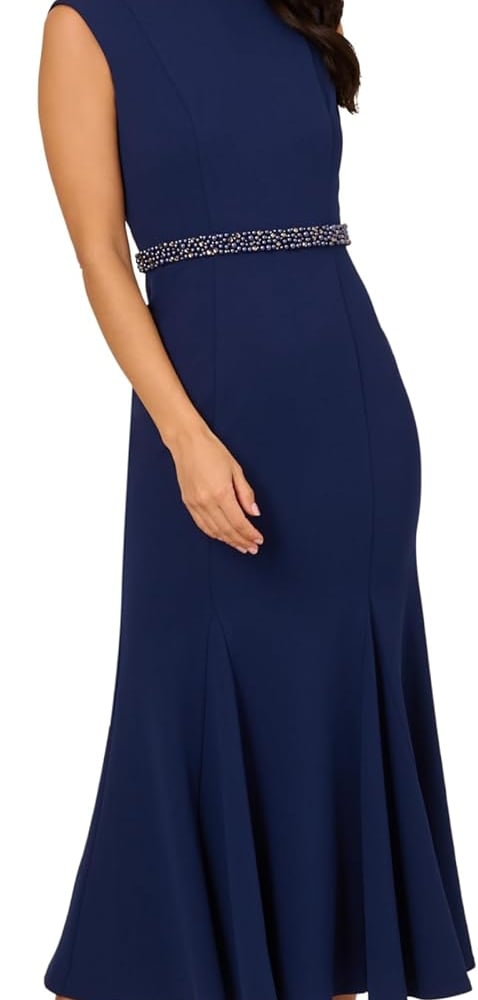 Women's Pearl Crepe Trim Dress