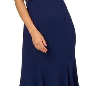 Women's Pearl Crepe Trim Dress