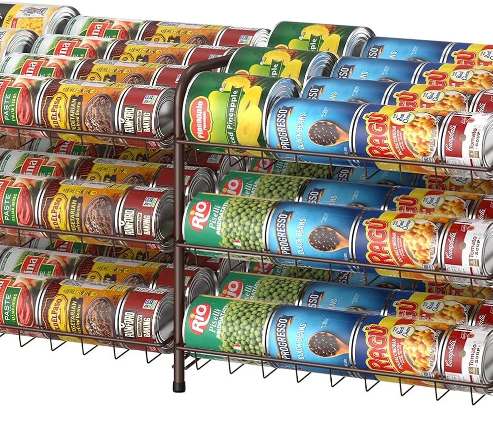 NANANARDOSO Can Organizer for Pantry, 3 Tier Can Dispenser Rack Holds up to 72 Cans, Can Storage Organizer Holder for Canned Food Storage Kitchen Cabinets or Pantry Shelf Countertop, Brown