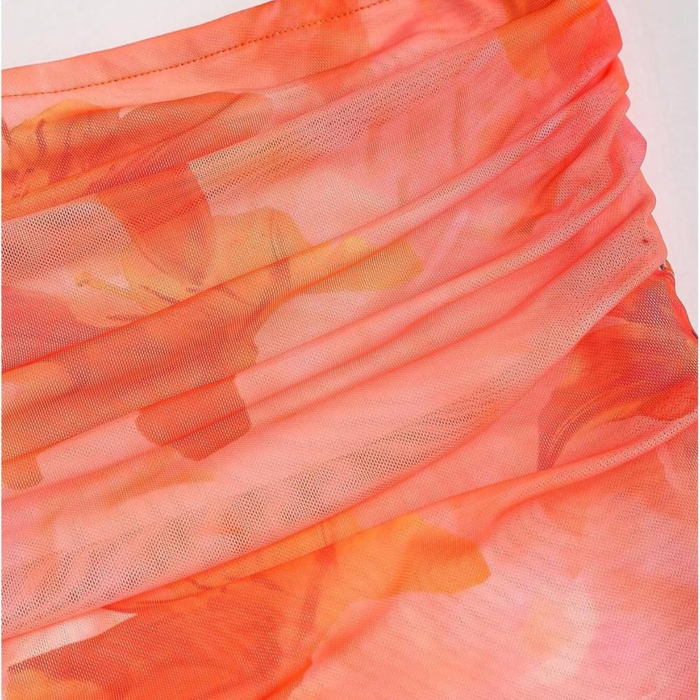 Women's Floral Print Strapless Bodycon Tube Top Dress Sleeveless Summer Wedding Guest Cocktail Sundresses