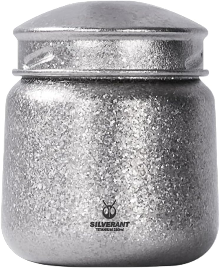 SILVERANT Titanium Tin Box Canister for Tea Coffee Beans Sugar Salt Toothpicks Herb Candy Spices Storage Stackable Case Lid- Crystallized