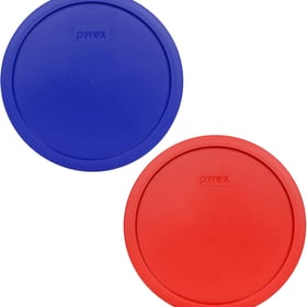 Pyrex 7403-PC 10 Cup (1) Cadet Blue & (1) Poppy Red Food Storage Replacement Lid - Made in USA