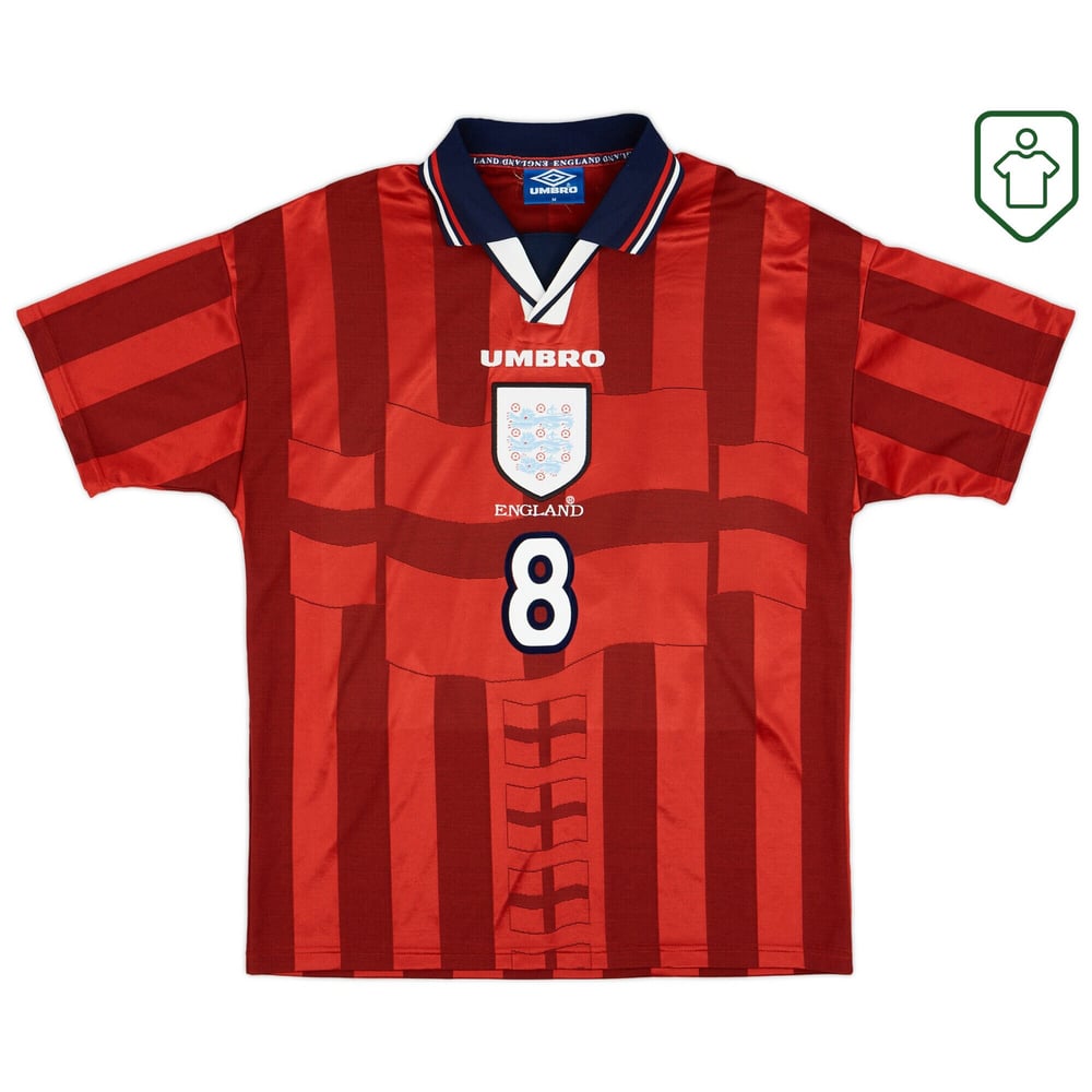 Männer England 1997/99 Auswärts Retro Shirt Gascoigne #8