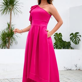 Ruffle Sleeve Dress Asymmetrical Neckline Women's Dress Cocktail Evening Party Dress