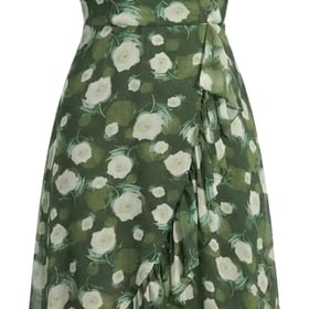 Women's 2026 Summer Flutter Short Sleeve WrapV Neck Ruffle Asymmetrical Hem Floral Printed Cocktail Dress