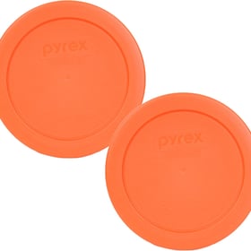 Pyrex 7200-PC 2-Cup Orange Food Storage Replacement Lid (2-Pack) - Made in USA