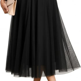 3-Season Women's Tulle Skirt Elastic High Waist A-Line Layered Flowy Long Tutu | Date Night Fall Party Casual Wear