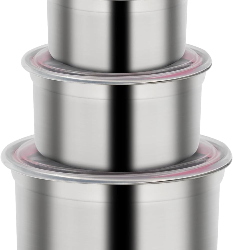 3 pcs Stainless Steel Food Storage Container with Lids Airtight Metal lunch Box Stackable Bento Storage Container Leakproof Meal Prep Food Container for Oven Freezer (Red)