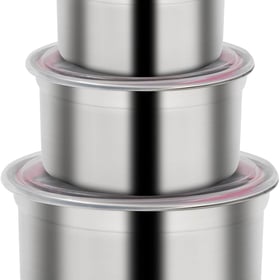 3 pcs Stainless Steel Food Storage Container with Lids Airtight Metal lunch Box Stackable Bento Storage Container Leakproof Meal Prep Food Container for Oven Freezer (Red)