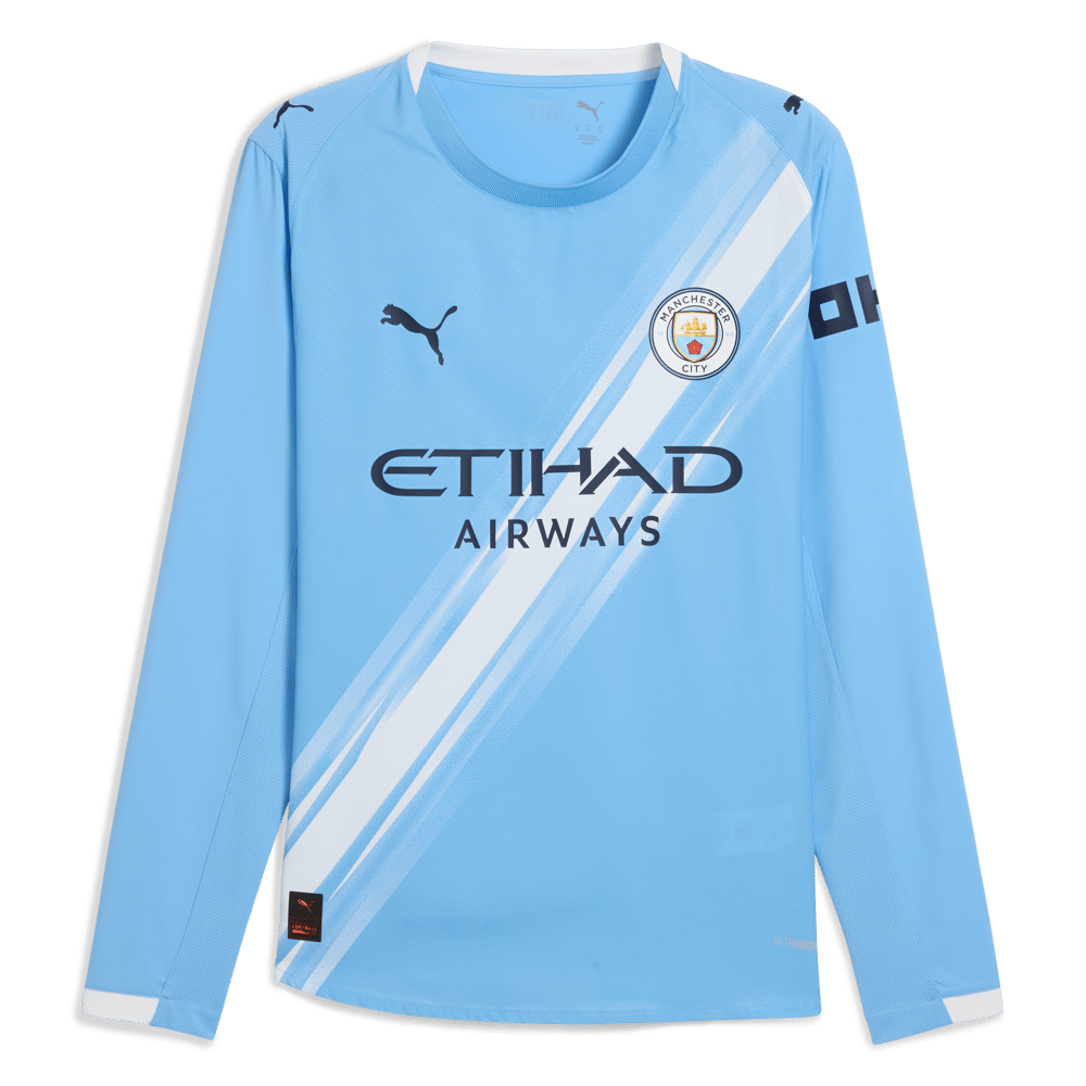 Men's Manchester City 2025/26 Home Long Sleeve Shirt