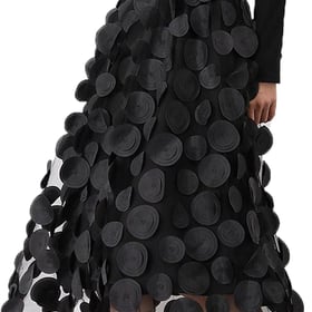 Tulle Skirt Women 3D Polka Dot Elastic Waist Mesh Flowy A-Line Midi Skirts Wedding Halloween Party Outfit