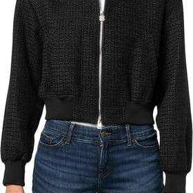 Women's Boucle Cropped Bomber Jacket