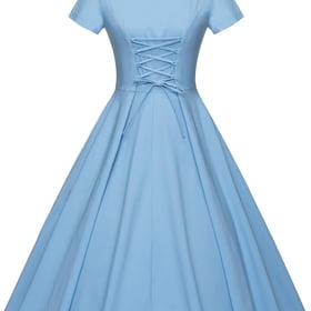 1950s Vintage Dresses Short Sleeves Cocktail Swing Dress with Pockets