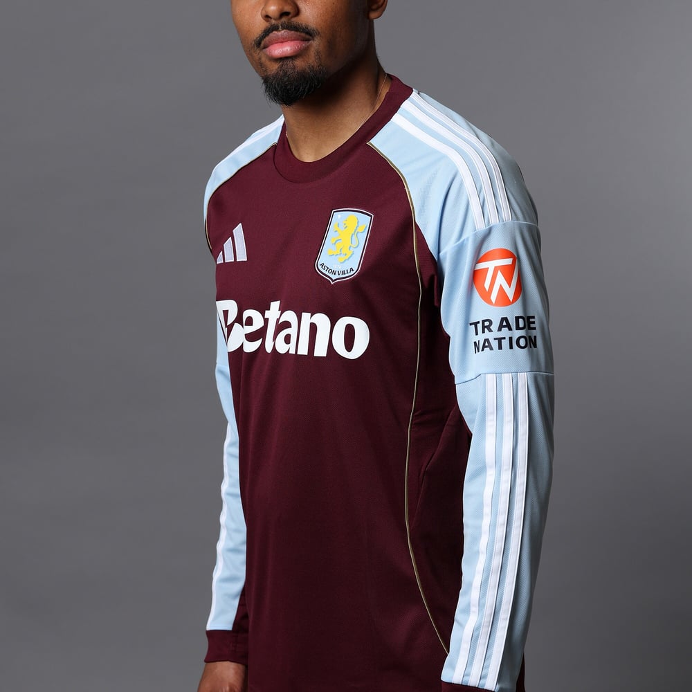 Kinder Aston Villa 2025/26 Heimtrikot Langarm