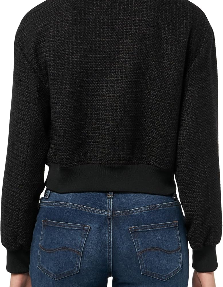 Women's Boucle Cropped Bomber Jacket