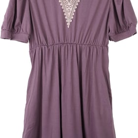 Womens A line V Neck Dress with Pockets Solid Color Short Sleeve Waist Retraction Dress