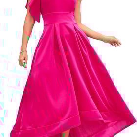 Ruffle Sleeve Dress Asymmetrical Neckline Women's Dress Cocktail Evening Party Dress