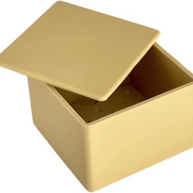 CapaBunga Cheese Vault for Soft Cheese - Reusable Artisan Cheese Storage Container for Fridge - Food Grade Silicone Cheese Container 5x5x3.5” - Easy to Clean Cheese Keeper for Refrigerator – Biscuit