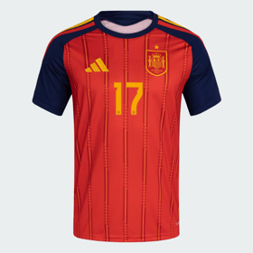 Kid's Spain 2026 Home Authentic World Cup Shirt WILLIAMS JR. #17
