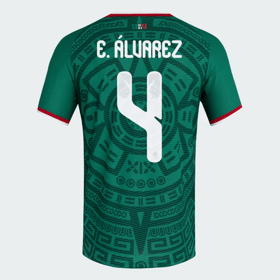 Kid's Mexico 2026 Home Authentic World Cup Shirt E. ÁLVAREZ #4