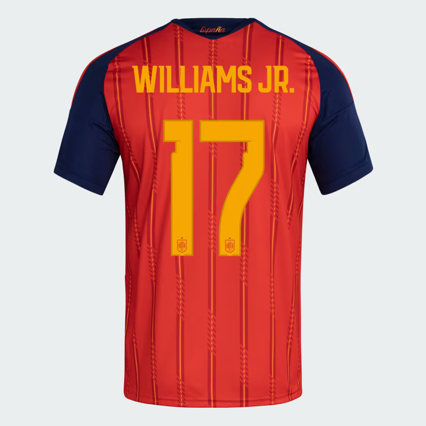 Herren Spanien 2026 Heim Authentisches WM-Trikot WILLIAMS JR. #17