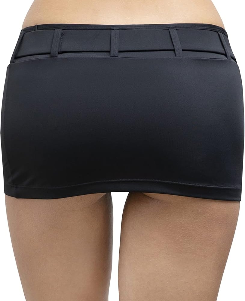 Low Rise, Stretchy, Belted Mini Skirt, Flirty and Fun, Mini Skirts for Women, Women's Low Rise Micro Mini Skirt