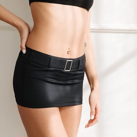 Low Rise, Stretchy, Belted Mini Skirt, Flirty and Fun, Mini Skirts for Women, Women's Low Rise Micro Mini Skirt