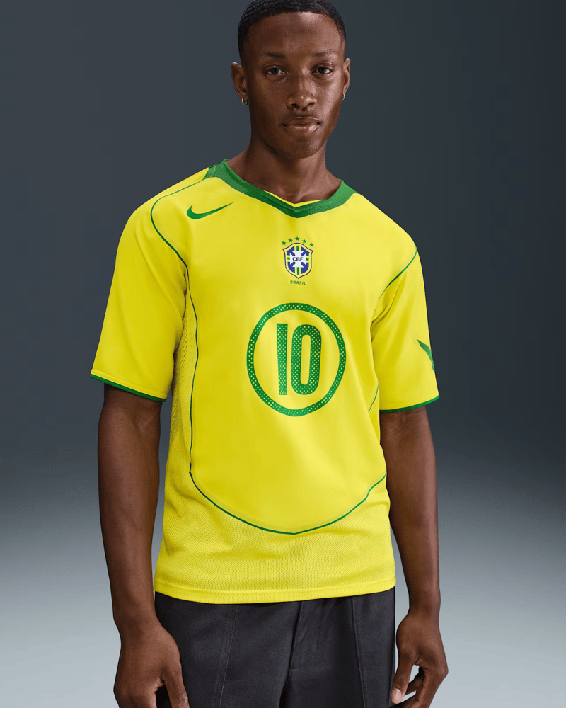 Kinder Brasilien 2004 T90 Remake Trikot Ronaldinho Nr. 10